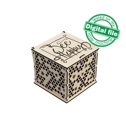 [00185404] DXF, SVG files for laser Honey gift box Bee Happy, Gift box, souvenir, honey jar, bee honeycomb, engraving, Glowforge, Material 1/8'' (3 mm)