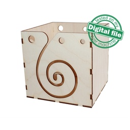 [00187080] DXF, SVG files for laser Yarn box, Crochet Storage Box, Knitting Yarn Box, Vector project, Glowforge, Material thickness 1/8 inch (3.2 mm)