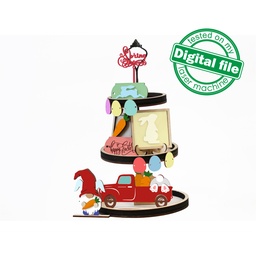 [00187309] SVG, DXF, PDF Laser cut files Easter tiered tray decor, Mega Bundle Sign Pack, Diy paint kit, Basket tags, Material thickness 3.2 mm