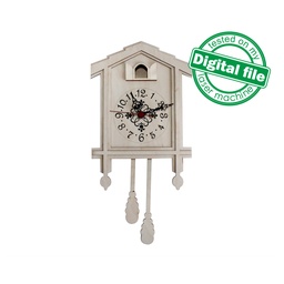 [00185914] DXF, SVG files for laser Unique Modern Cuckoo clock, Vector project, Glowforge ready, Material thickness 1/8 inch (3.2 mm)