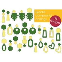 [00187715] SVG, DXF Earrings big bundle, Cricut, Silhouette, Glowforge, Laser Cut, Gift for bridesmaids, Love, Heart