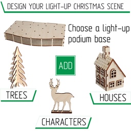 [00187133] DXF, SVG files for laser Christmas Village, Super Big Set, Bundle of 59 pieces, Winter Scene, Glowforge, Plywood or MDF 3.2 mm