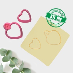 [2002366] Love Combo #4, Two Hearts, Digital STL File For 3D Printing, Polymer Clay Cutter, Earrings Hearts, 2 different designs