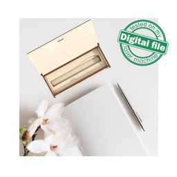 [0179241] DXF, SVG files for laser wooden pencil case, pen storage box, Vector project, Glowforge, Material thickness 1/8 inch (3.2 mm)