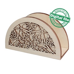 [00186765] DXF, SVG files for laser Wooden Napkin or Letter Holder, Vector project, Glowforge, Material thickness 1/8 inch (3.2 mm)