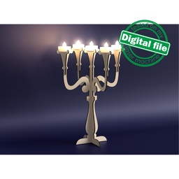 [00184384] DXF, SVG files for laser Tea light Сandle holder, centerpieces table decor, Wedding, Halloween, bachelor party, Material 1/8'' (3.2 mm)