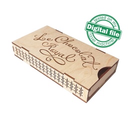 [0182404] DXF, SVG files for laser Drawer Box Chocolate Royal, Openwork carved, Money box, Mother day gift, Glowforge, Material 1/8'' (3.2 mm)