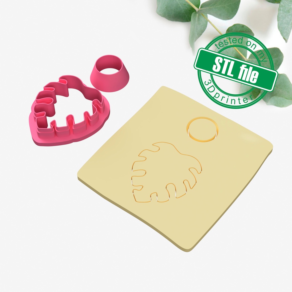 Floral Combo #1, Monstera Leaf with Circle, Digital STL File For 3D  Printing, Polymer Clay Cutter, Earrings, 2 different designs | StarlingSVG  - Patterns, drawings, blueprints for CNC, Plotters, Polygraphy, 3D printers