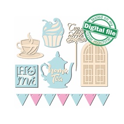 [00187340] SVG, DXF, PDF Laser cut files Home tiered tray decor, Mega Bundle Sign Pack, Diy paint kit, Basket tags, Material thickness 3.2 mm