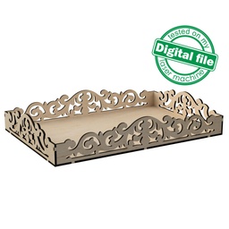[0177770] DXF, SVG files for laser Wooden openwork carving Tray Marie-Antoinette, Vector Project, Glowforge ready file, Material 3.2 mm (1/8 in)