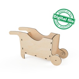 [0177796] DXF, SVG files for laser Vintage Planter wheelbarrow, Farmhouse Front Porch Garden decor, Glowforge, Material thickness 1/8 inch (3.2 mm)