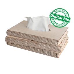 [00185991] DXF, SVG files for laser Retro Wood Book Shape Tissue Box, Rectangle Napkin Paper Holder Storage Case, flexible plywood, Living hinge