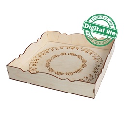 [00186512] DXF, SVG files for laser Tray Roses, Candy bar decor, Glowforge, Two different material thickness 3.2 / 6.4 mm