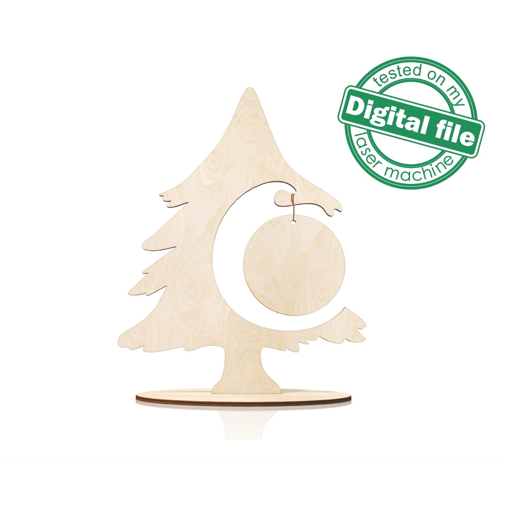DXF, SVG files for laser Christmas decor, 3D Christmas tree, Vector ...
