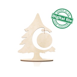 [0178473] DXF, SVG files for laser Christmas decor, 3D Christmas tree, Vector project, Glowforge, Material thickness 1/8 inch (3.2 mm)