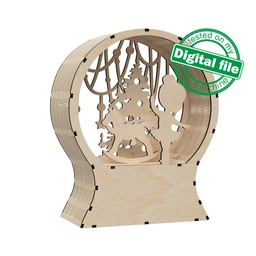 [0183164] DXF, SVG files for laser Wooden Snow Globe Ballerina, Rocking horse, Christmas tree, 3D Ornament, Multilayer pattern, Material 1/8'' (3 mm)