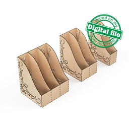 [0177959] DXF, SVG files for laser Three Different design Magazine holder, Storage paper, Home Office, svg Files, Material thickness 3.2 mm (1/8 in)