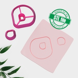 [2002338] Organic Combo #16, Rounded Polygon with Drop, Digital STL File For 3D Printing, Polymer Clay Cutter, Earrings, 2 different designs