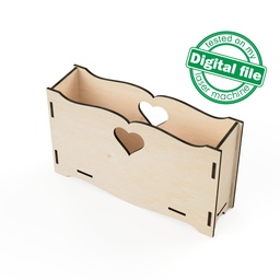 [0177734] DXF, SVG files for laser Tabletop letter sorter, wooden storage crate, craft tools box, Glowforge, Material thickness 1/8 inch (3.2 mm)