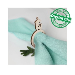 [00187797] Christmas Napkin ring 5 Different design, Svg, Dxf, Pdf Formats, Laser Cut, Deer, Tree, Star, Ornament ring, table setting, christmas decor
