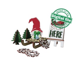 [00187807] SVG, DXF Laser cut files Christmas decoration Gnome, Winter scene, mantel decor tiered tray decor, Mega Bundle Sign Pack, Diy paint kit, Basket tags, Material thickness 3.2 mm