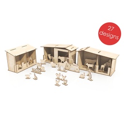 [00187660] DXF, SVG files for laser Big set Barnyard cutout, Shape, Farm, Nursery decor, Ready to paint, Kids craft and activity, Material 1/8'' (3 mm)