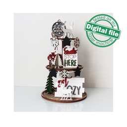 [00187779] SVG, DXF Laser cut files Christmas tiered tray decor, Mega Bundle Sign Pack, Diy paint kit, Basket tags, Material thickness 3.2 mm