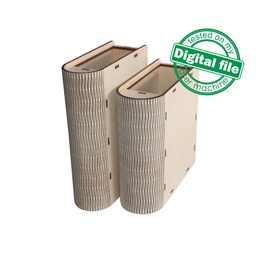 [00186528] DXF, SVG files for laser Desk organizer set, Pen Holder, TWO Different Sizes, Book boxes, Glowforge, Material thickness 3.2 mm