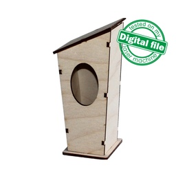 [00185667] DXF, SVG files for laser decorative Birdhouse, Vector project, Glowforge ready, Material thickness 1/8 inch (3.2 mm)