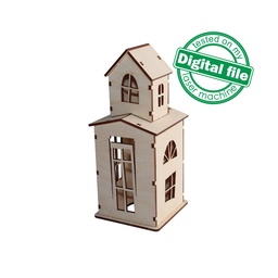 [00186665] DXF, SVG files for laser Halloween Haunted House knife-wielding maniac, Candy bar decor, Glowforge, Material thickness 1/8 inch (3.2 mm)