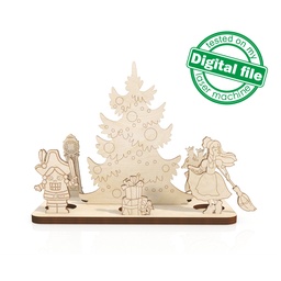 [00187679] DXF, SVG files for laser Tea Candle holders Nutcracker, Centerpiece decor, Light-up Christmas, Files for Glowforge, Material 1/8'' (3.2 mm)