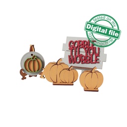 [00187809] SVG, DXF Laser cut files Thanksgiving Day tiered tray decor, Bundle Sign Pack, Diy paint kit, Glowforge ready, Material thickness 3.2 mm