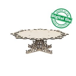[0183008] DXF, SVG files for laser Cake Stand, Paris Collection, Candy bar decor, Glowforge, Two different material thickness 3.2 / 6.4 mm