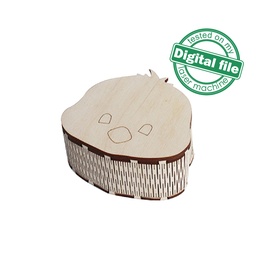 [0182617] DXF, SVG files for laser Easter gift box Cute Chick, flexible plywood, tooth fairy box, Nursery Decor, Glowforge, Material 1/8'' (3.2 mm)