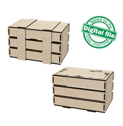 [0179315] DXF, SVG files for laser slatted box, wooden mailbox, Santa's package, North Pole mail, army box, Material 1/8'' (3.2 mm), Christmas decor