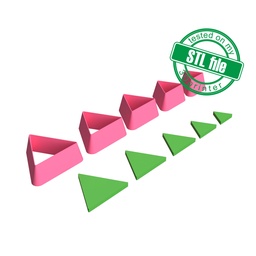 [2002749] Basic Shapes Triangle, 5 Sizes, Very strong edge, robust design, Digital STL File For 3D Printing, Polymer Clay Cutter, Earrings