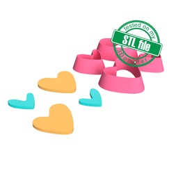 [2002733] Abstract Hearts, Valentine's Day, Love, Digital STL File For 3D Printing, Polymer Clay Cutter, Bridesmaid Gift, St Valentine, 4 designs