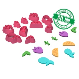 [2002735] General Combo #5, Bundle Summertime, Summer time, strawberry, leaf, watermelon, lemon, Digital STL File For 3D Printing, Polymer Clay Cutter