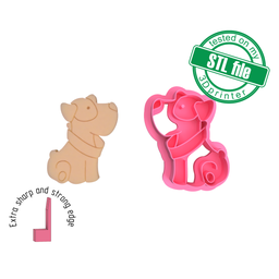 [7772552_A] Puppy3, cute pets collection, 3 Sizes, Digital STL File For 3D Printing, Polymer Clay Cutter, Earrings, Cookie, sharp, strong edge