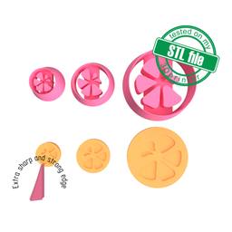 [7772586_A] Lemon, Orange, 3 Sizes, Digital STL File For 3D Printing, Polymer Clay Cutter, Earrings, Cookie, sharp, strong edge