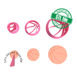 [7772590_A] Basketball ball, Football mom collection, 3 Sizes, Digital STL File For 3D Printing,Polymer Clay Cutter,Earrings, Cookie, sharp, strong edge