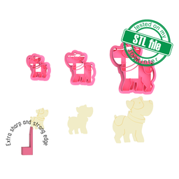 [7772599_A] Puppy4, cute pets collection, 3 Sizes, Digital STL File For 3D Printing, Polymer Clay Cutter, Earrings, Cookie, sharp, strong edge