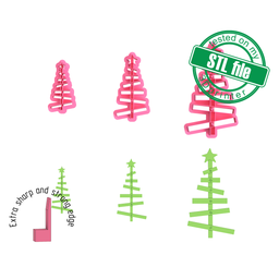 [7772603_A] Christmas pallet tree, 3 Sizes, Digital STL File For 3D Printing, Polymer Clay Cutter, Earrings, Cookie, sharp, strong edge