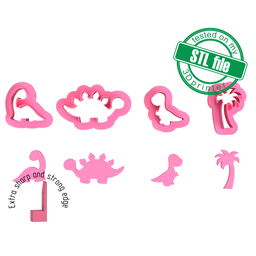 [7772633_A] Studs dino, palm, 4 different designs, Digital STL File For 3D Printing, Polymer Clay Cutter, Earrings, Cookie, sharp, strong edge