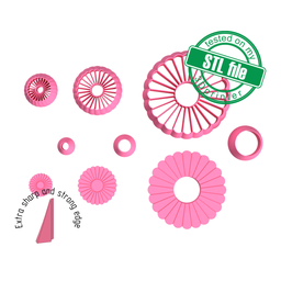 [7772634_A] Scallop Flower, Chamomile and circle, Digital STL File For 3D Printing, Polymer Clay Cutter, Studs, Earrings, Cookie, sharp, strong edge