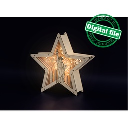 [7772660] DXF, SVG files for laser, DIY Marquee Star Light, Lightbox,Statue of Liberty,4th of july, fireworks, Glowforge,Material 1/8'' (3 mm) or 4 mm