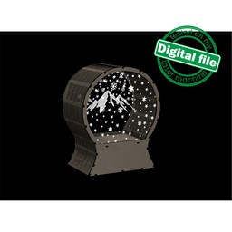 [7772664] DIY Light Up Snow Globe DXF, SVG files for laser Template, Led string,Engraved acrylic glass,Glowforge ready,Personalized Christmas Ornament