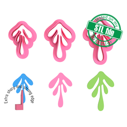 [7772689_A] Boho leaves, abstract flower, drop, 3 Sizes, Digital STL File For 3D Printing, Polymer Clay Cutter, Earrings, sharp, strong edge