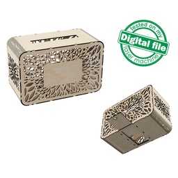 [7772712] DXF, SVG files for laser Wedding card box, money box, Engagement Card Box, openwork, carved, leaves, Glowforge, Material 1/8'' (3.2 mm)