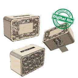 [7772731] DXF, SVG files for laser Wedding card box, Engagement Card, money box, Wedding Decor, Piggy bank, Ginkgo leaves, Material 1/8'' (3.2 mm)